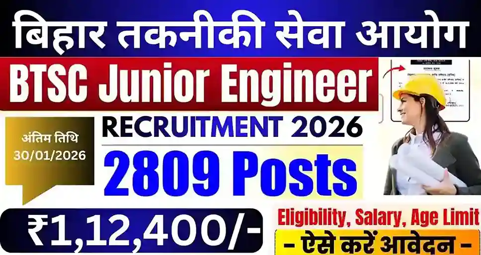 BTSC JE Recruitment 2026