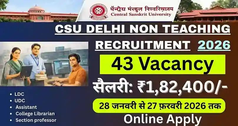 CSU Delhi Non Teaching Recruitment 2026
